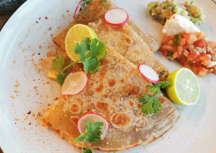 How to Make Speedy Vege quesadilla with whole wheat tortilla