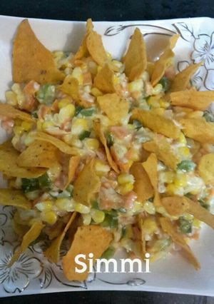 A picture of Corn nachos chaat.