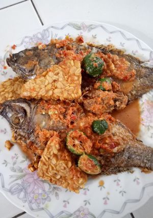 Foto resep Pecak ikan nila vs tempe