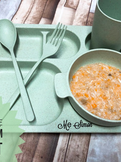 Hình của món Ăn dặm - Cháo ghẹ nấm rơm cà rốt.