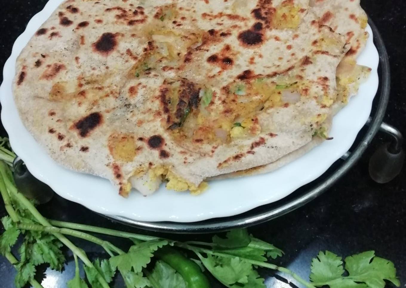 Boiled Chana Dal & Onion Paratha