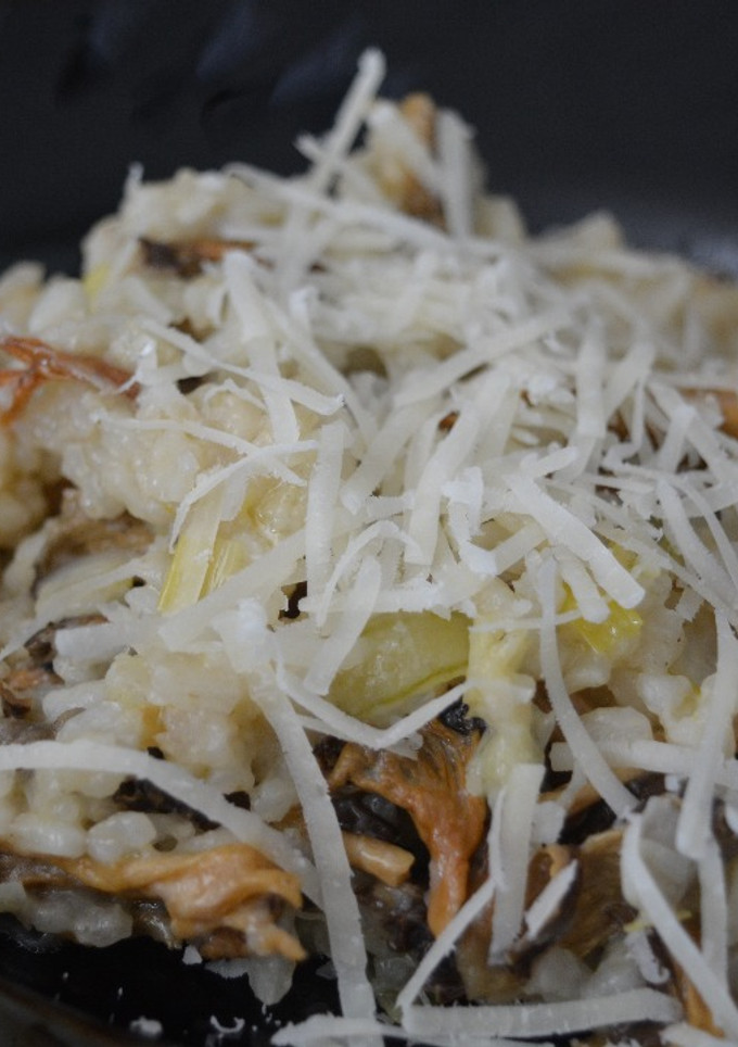 Una foto de Arroz con cantharellus