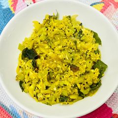 A picture of Ridge gourd fry/Tori ki sabzi.