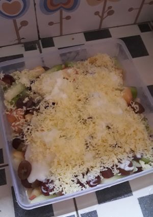 Foto resep Salad buah topping keju
