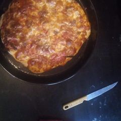 Homemade pizza A picture of Homemade pizza.