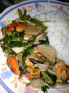 Foto resep Cah kangkung with kerang saus tiram