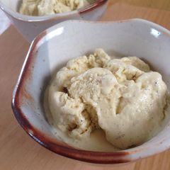 Homemade Vanilla Bean Ice Cream A picture of Homemade Vanilla Bean Ice Cream.