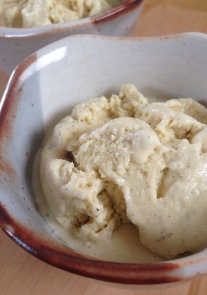 A picture of Homemade Vanilla Bean Ice Cream.