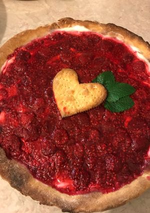 Mascarponés málnás linzertorta recept fotója