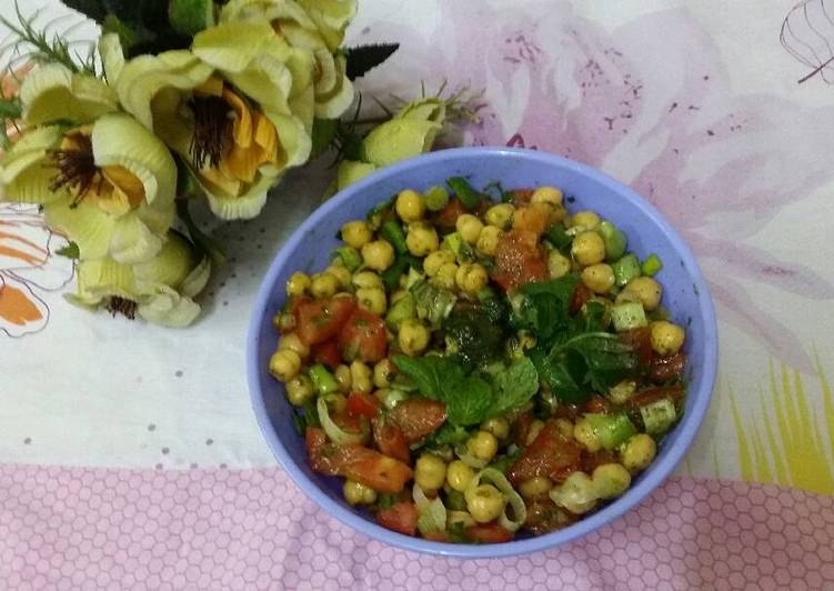Easiest Way to Prepare Quick Chickpea Salad with Mint Dressing #WeCare