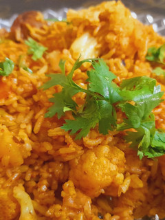 A picture of Soya nuggets veg pulao.
