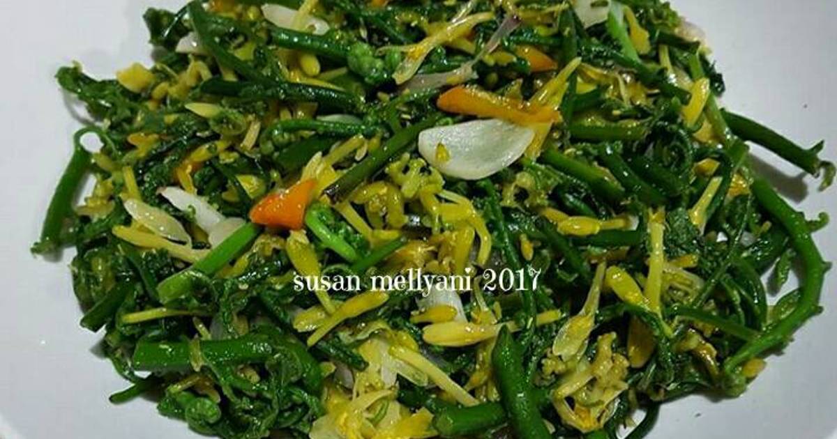 Resep Tumis  pakis bunga  pepaya  oleh Susan Mellyani Cookpad 