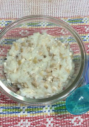 Foto resep Chicken, Tofu n Mushroom Cheesy Risoto - Mpasi 8m+