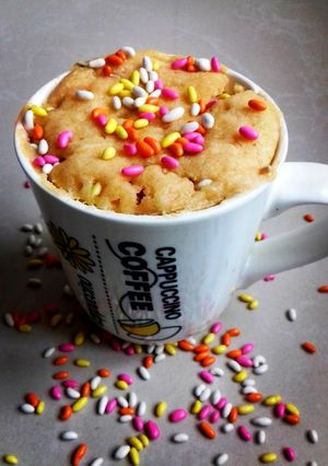 A picture of Candy Mug Cake (100th recipe) #mugcakeweek.