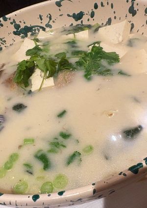 A picture of Whole Fish with Milky Broth & Tofu Soup.