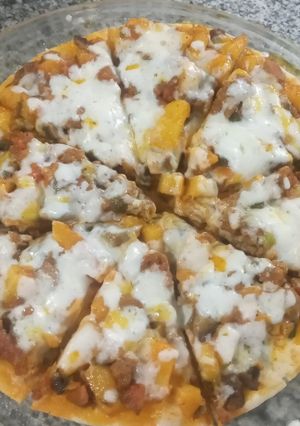 عکسی از دستور پیتزای فوری ساده و خوشمزه😋