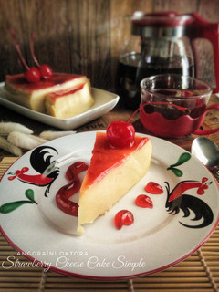Foto resep Strawberry Cheese Cake Simple (No Mixer no Oven)