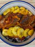 Peixe com Banana-da-terra frita