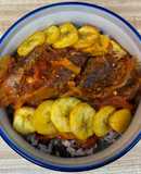 Peixe com Banana-da-terra frita