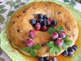 Flan de naranja con bizcocho y nueces