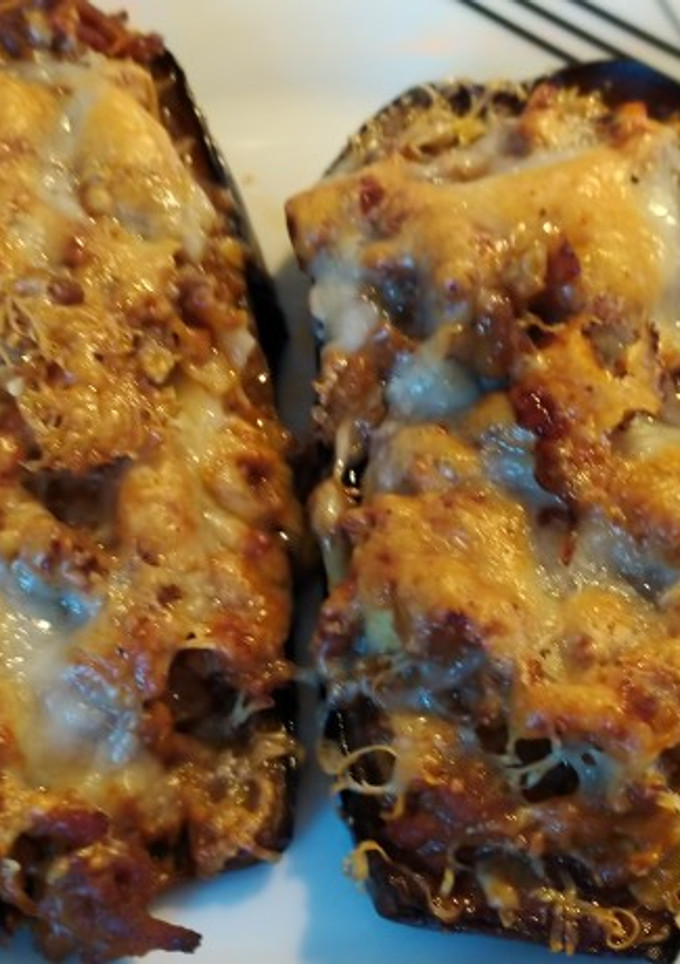 Una foto de Berenjenas rellenas de carne