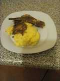 Savoury pap and Brisket stew