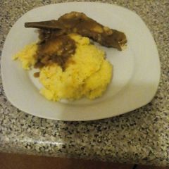 A picture of Savoury pap and Brisket stew.