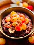 🌱 Cháo Yến Mạch Ca Cao Topping Cherry Trắng (Vegan)