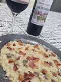 Risoto de Filé mignon com alho-poró aos quatro queijos