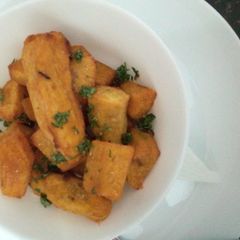 Fried sweet potatoes A picture of Fried sweet potatoes.