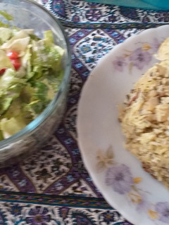 عکسی از دستور کلم پلو و سالاد فصل