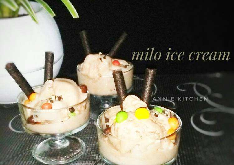 Resep Milo ice cream Anti Gagal