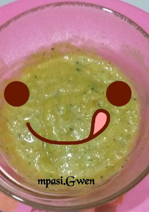 Foto resep Mpasi Gwen 7m+ bubur udang brokoli wortel