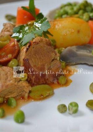 Une photo de Navarin d'agneau aux petits légumes du printemps