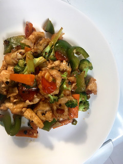 A picture of Sweet n sour stir fry tofu.