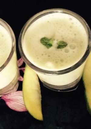 A picture of Raw Mango curd sweet lassi.