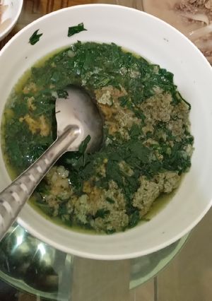 Hình của món Canh cua nấu mồng tơi mướp.