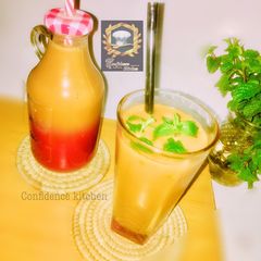 A picture of Thai iced tea.