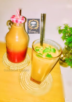 A picture of Thai iced tea.