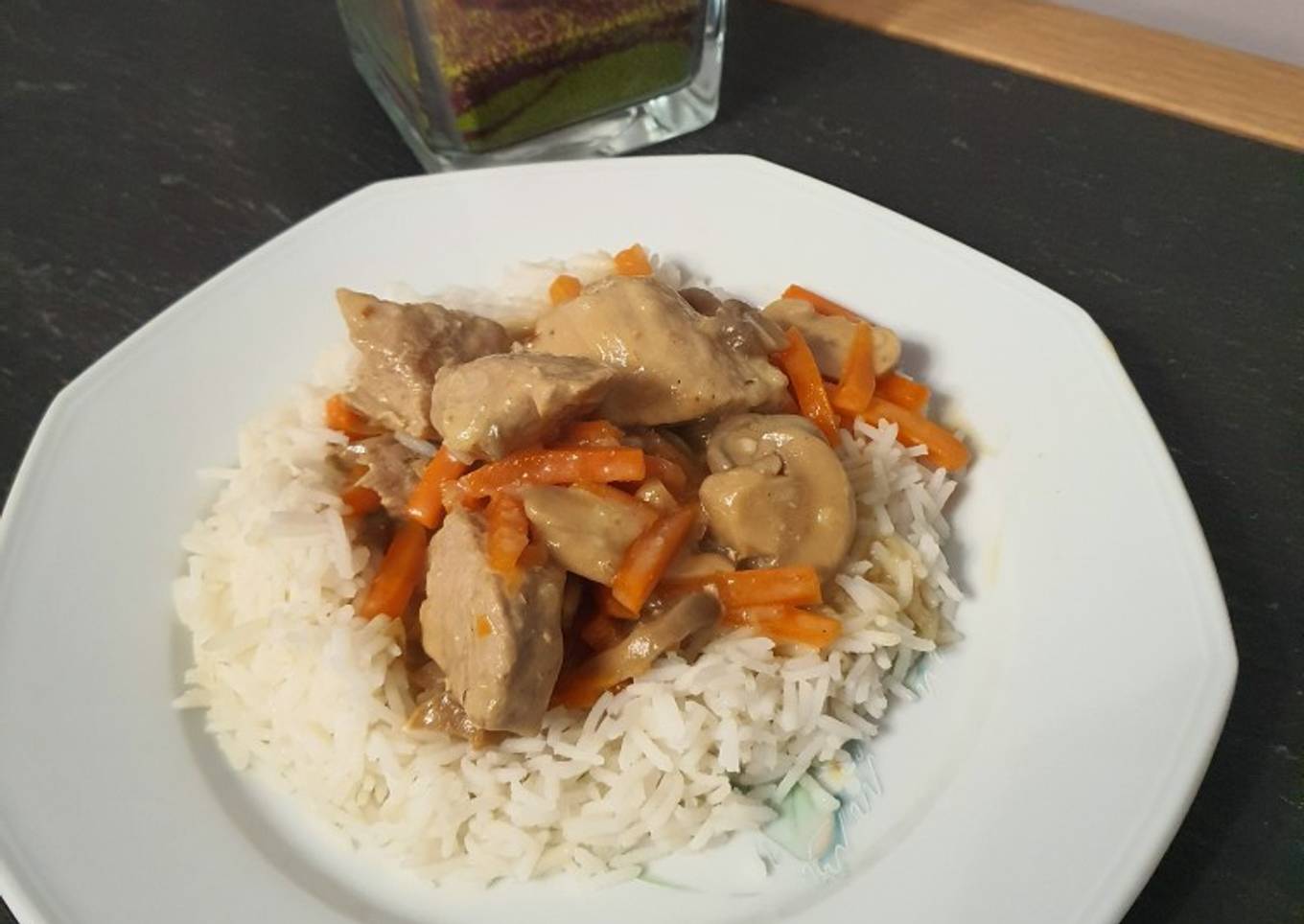 Sauté de porc aux carottes et champignons au cookeo