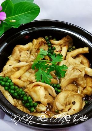 Hình của món Nấm bào ngư kho tiêu chay.