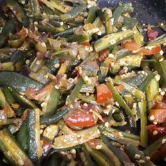 Okra (Bhindi) Sabzi A picture of Okra (Bhindi) Sabzi.