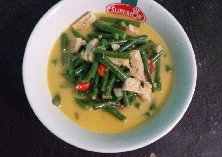 Tumis kacang panjang kuah santan