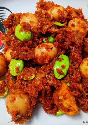 Foto resep Sambalado telur puyuh petai pedas