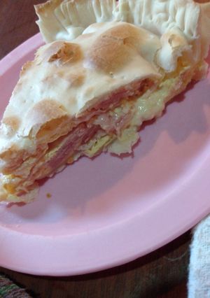 Una foto de Tarta de jamón y queso express