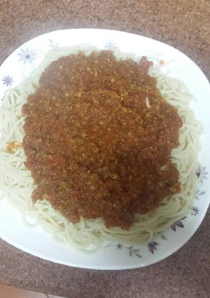 صورة لوصفة مكرونه باللحمه المفرومه