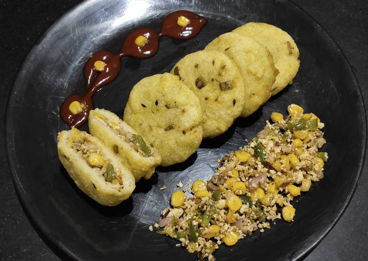 Corn paneer suji kachori