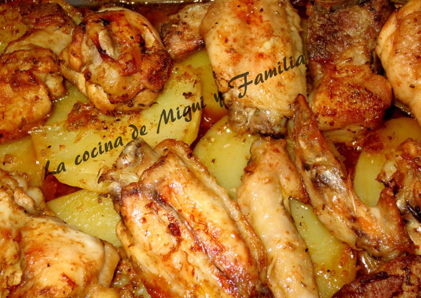 Alitas en adobo al horno