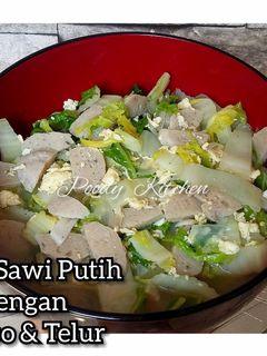 Foto resep Sayur Sawi Putih dengan Bakso & Telur