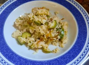 Foto di Risotto zucchine, fiori di zucca e pecorino sardo